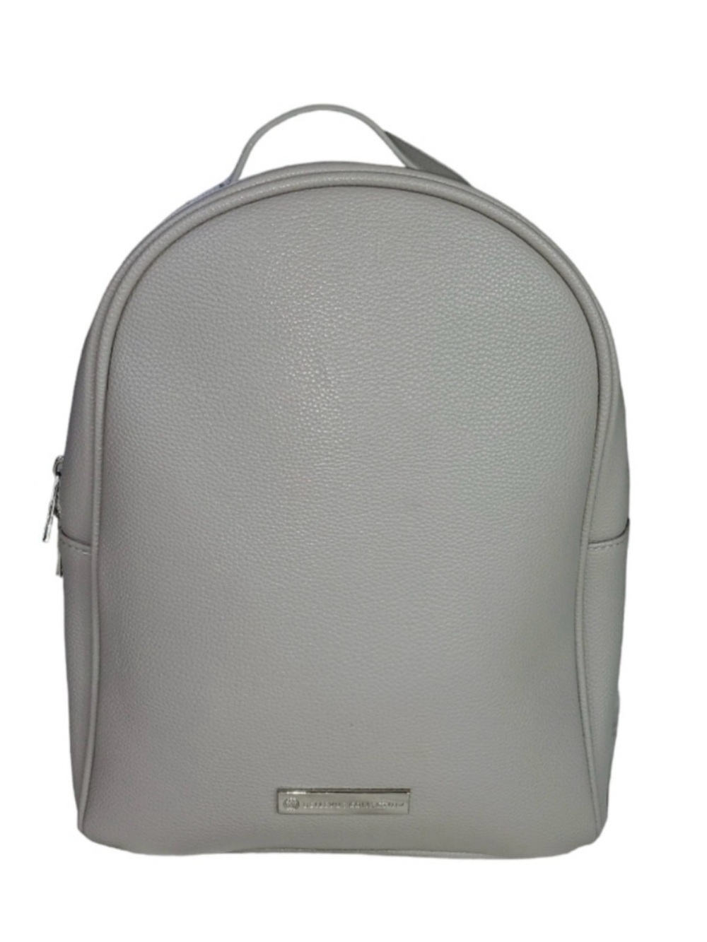 Grey Vegan Leather Backpack
